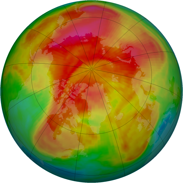 Arctic ozone map for 08 April 1985